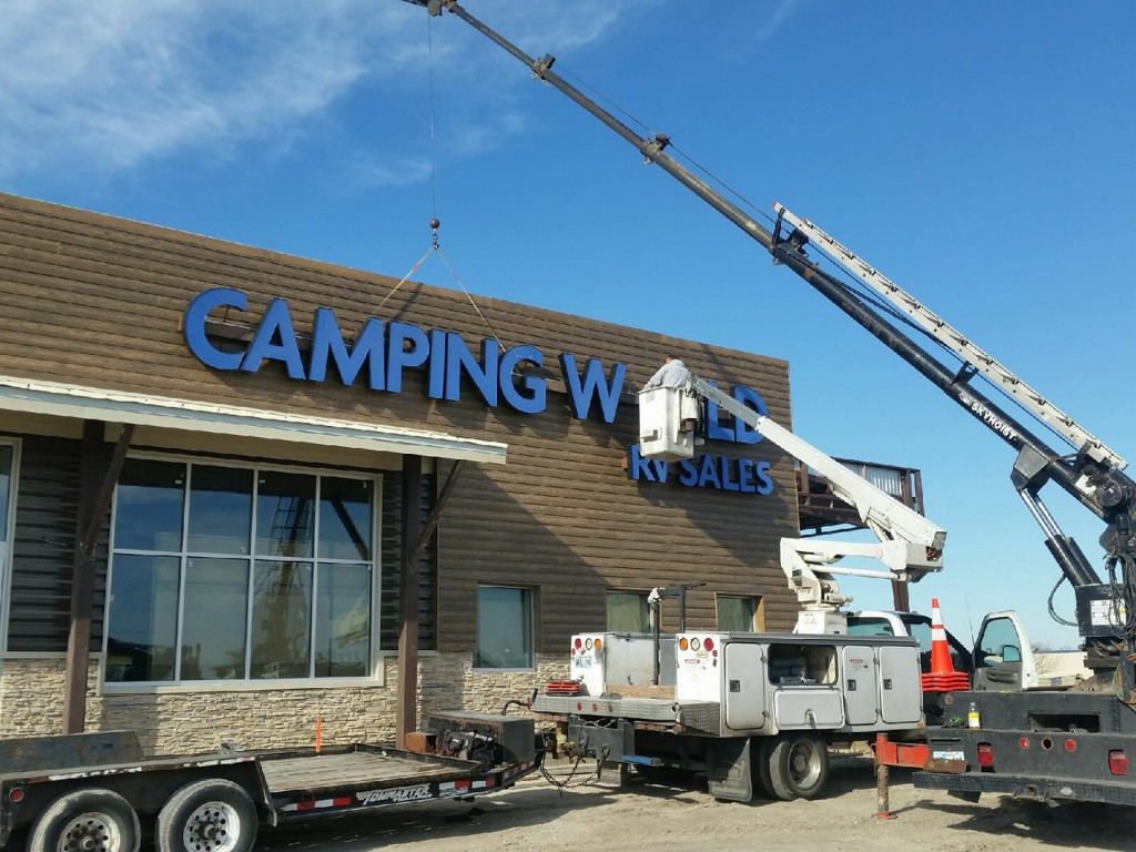 Sign installation by Crown Neon Signs